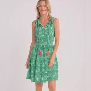 NWT THML Green smocked Waist Dress